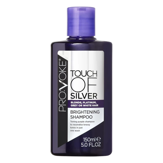 Provoke Touch of Silver Brightening Purple Shampoo 150ml - Neutralises Yellow & Orange Tones