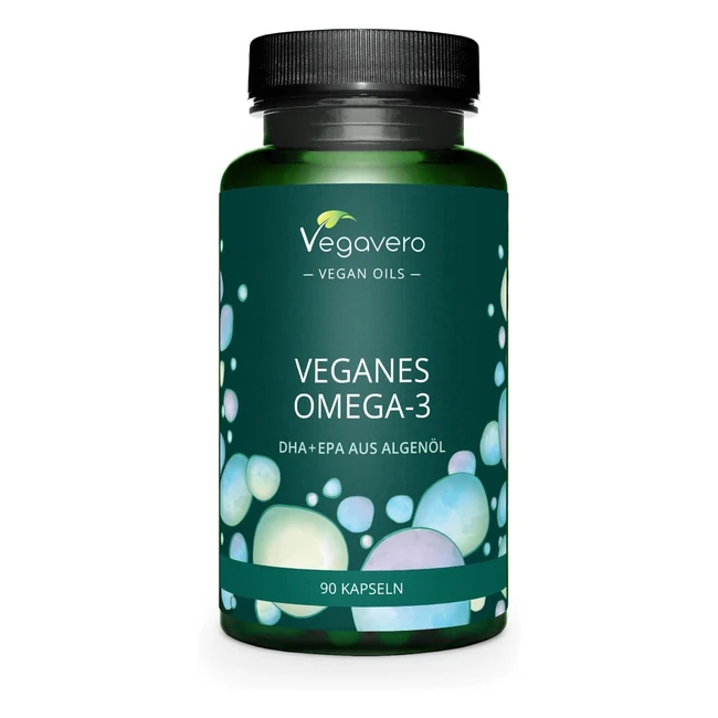 Omega 3 Vegan Vegavero con DHA EPA Olio di Alghe USA - Qualità Premium