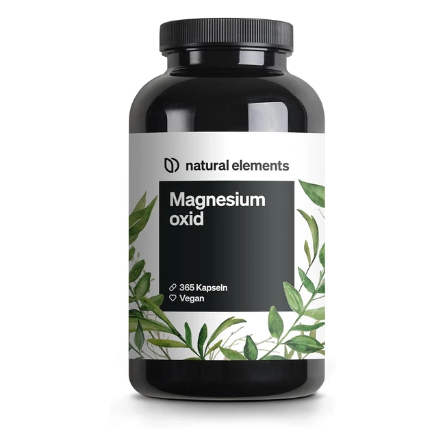 Magnesium 365 Kapseln 665mg mit 400mg elementarem Magnesium pro Kapsel - Laborgetestet - Hochdosiert - Vegan - Made in Germany