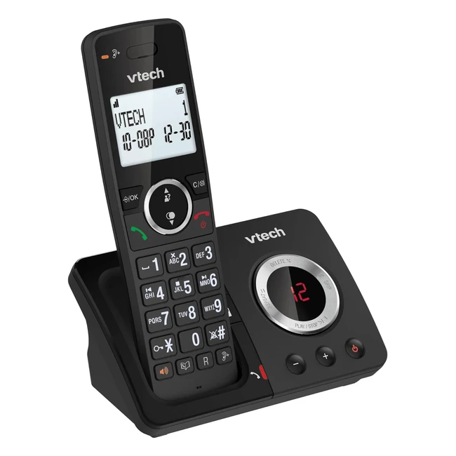 VTech ES2050 DECT Cordless Phone with Answering Machine - Call Block - Easy-to-Read Backlit Display - Landline Phone - Volume Booster - Handsfree Speakerphone - Speed Dial - Single Handset