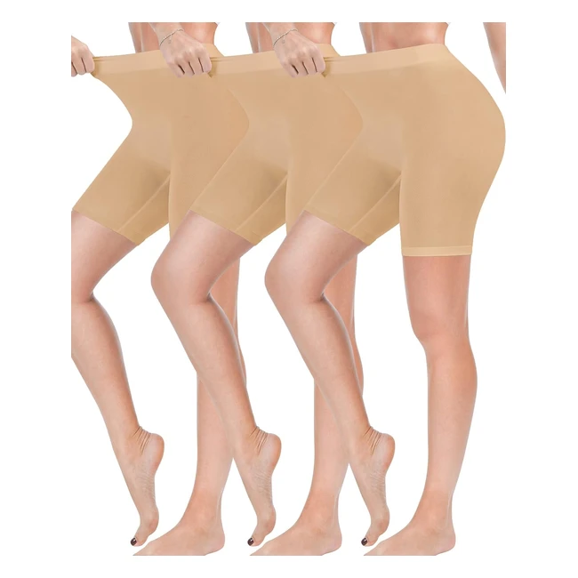 Reamphy Anti Chafing Shorts Women 3 Pack - Seamless Slip Shorts for Dresses and Yoga