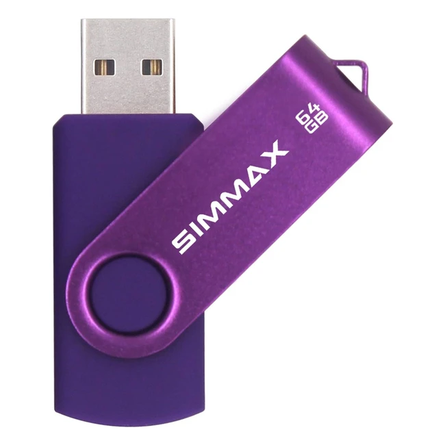 Cle USB 64 Go SIMMAX Memoire Stick Flash Drive Rotation Stockage Disque Pendrive 64Go Violet