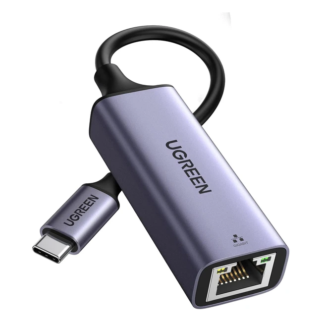 UGREEN Ethernet Gigabit Adapter USB C auf RJ45 LAN 1Gbps - Macbook Pro/Air, Chromebook, XPS, Surface, iPad Pro/Air, Galaxy Tab - Grau 10cm