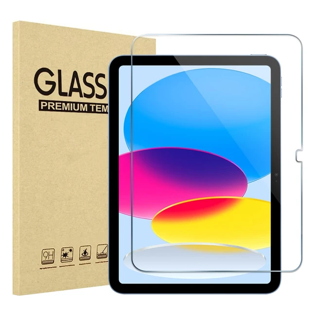 ProCase Verre Trempé iPad 10ème Génération 10.9 Pouces A2696 A2757 A2777 Film Protection Anti-Rayures 0.33mm 9H