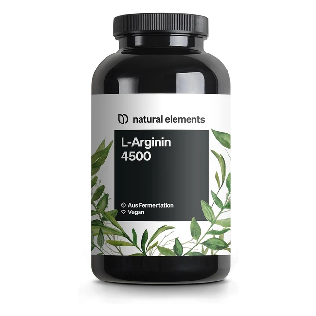 Hochdosiertes L-Arginin 365 vegane Kapseln - 4500mg pro Tagesdosis - Reines L-Arginin - Made in Germany