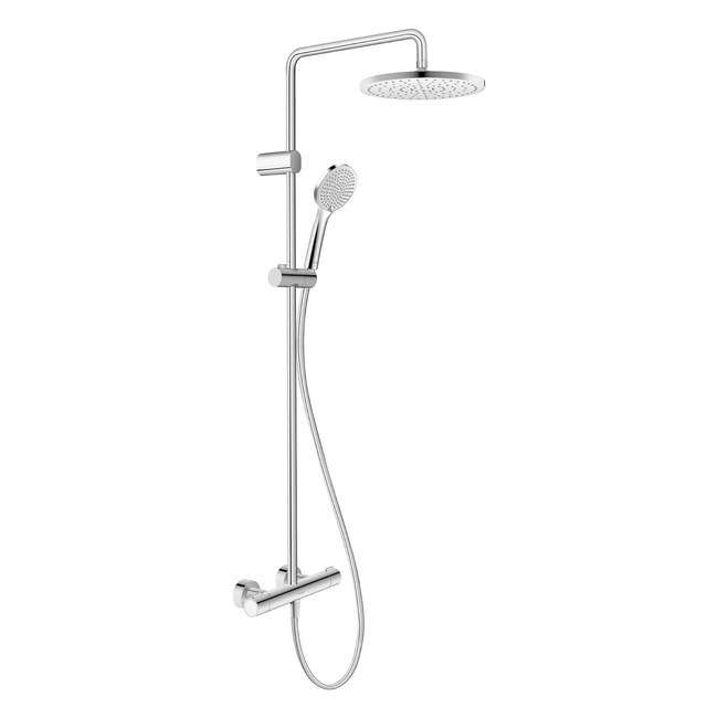 Système de douche Duravit Shower System - Rain Intense, Rain Soft, Douche de tête - Angle réglable - Facile à nettoyer - Support de douchette réglable en hauteur - Chrom