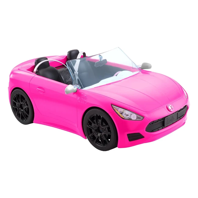 Barbie HBT92 Cabrio Fahrzeug Pink mit Rollen und realistischen Details 2-Sitzer Spielzeug Geschenk für Kinder ab 3 Jahren