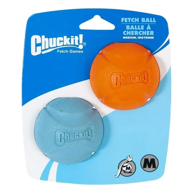 Chuckit Fetch Ball Dog Toy Durable High Bounce Floating Rubber Dog Ball Launcher Compatible Toy for Dogs Medium 2 Pack
