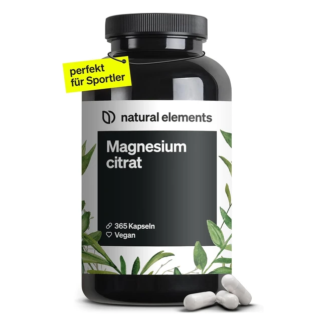 Hochdosiertes Premium Magnesium Citrat - 2250 mg - 360 mg elementares Magnesium - Laborgeprüft - Vegan - Made in Germany
