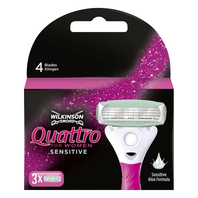 Wilkinson Sword Quattro for Women Sensitive Rasierklingen 3 Stk - Ultrathin Bla