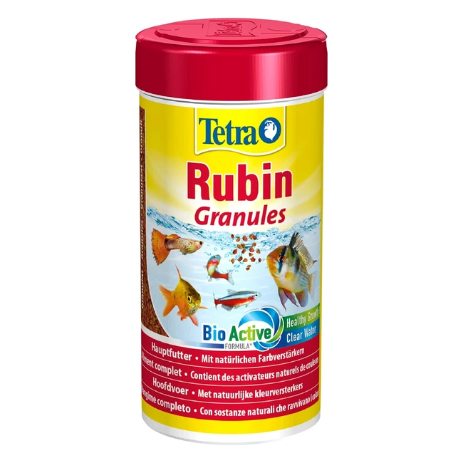 TetraRubin Granulat Futter für Zierfische, intensive Farben, natürliche Farbverstärker, Probiotika, verschiedene Größen