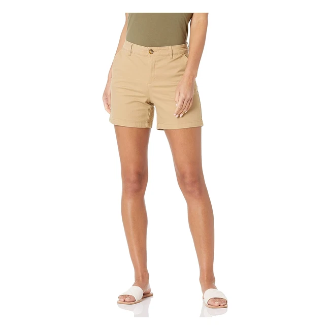 Amazon Essentials Women's Midrise Slim 5in Khaki Shorts - Straight & Curvy Fits #Comfort #Style #Versatile