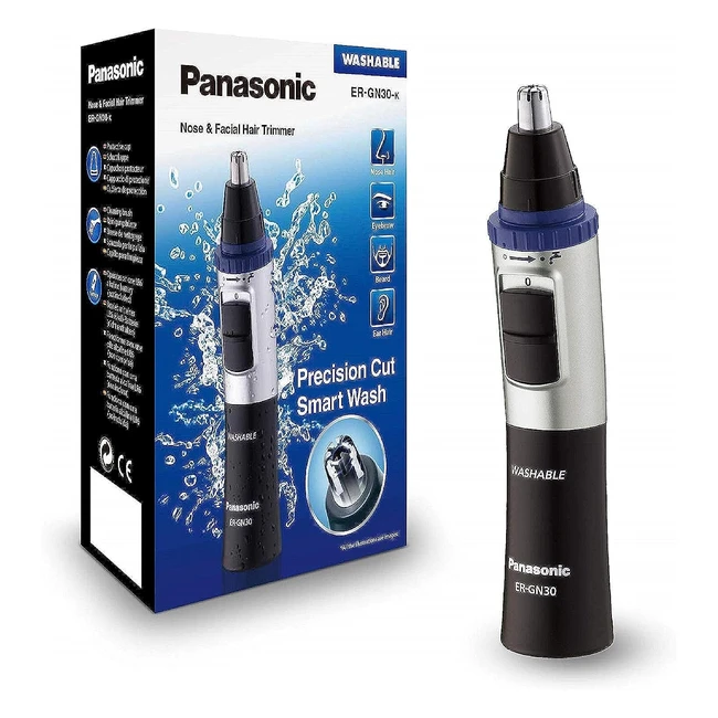 Panasonic ERGN30 Wet Dry Electric Facial Hair Trimmer for Men - Battery Powered - 90 min Operation