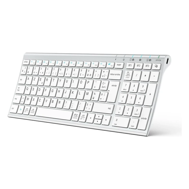 Clavier Bluetooth iClever Sans Fil Rechargeable - Connecter 3 Appareils - Azerty