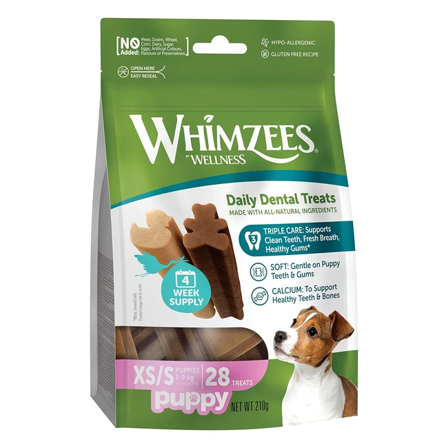 Whimzees Wellness Puppy Stix 28er Pack XS-S Kausnacks fr Welpen Zahnreinigung 