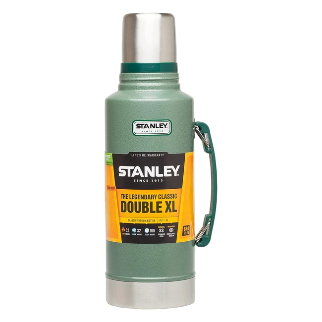 Stanley Classic Legendary Thermos 19L - Maintient la température 32h chaud/froid - Bouteille isotherme sans BPA - Gourde inox - Hammertone Green