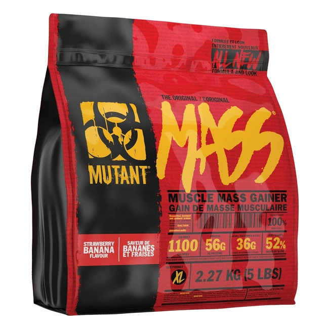 Mutant Mass Erdbeer-Banane 5 lbs - Gewichtszunahme Protein Pulver