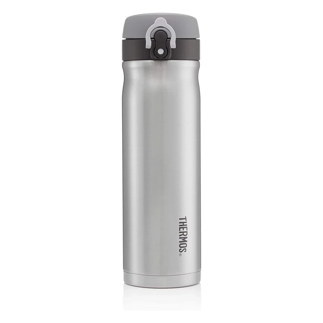 Thermos Stainless Steel Flask 470ml - Hot 10Hrs, Cold 24Hrs - Durable & Compact