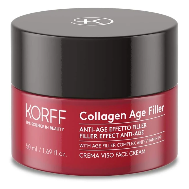 Korff Collagen Age Filler Crema Viso - Anti Age Globale - Collagene Marino - Vitamina PP - Azione Antirughe - 50ml