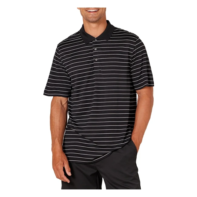 Amazon Essentials Mens Regular-Fit Quick-Dry Golf Polo Shirt - Big  Tall - Bla