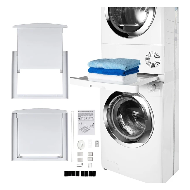 Care Protect Universal Stacking Kit with Sliding Shelf for Washing Machines and Tumble Dryers - Easy Install, White, Spacesaving