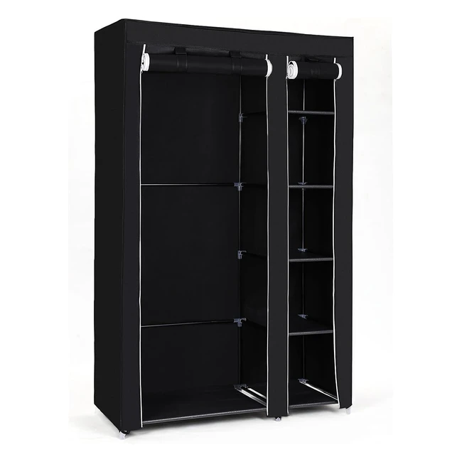 Songmics Portable Wardrobe Foldable Closet Storage Organiser 110 x 45 cm Black L