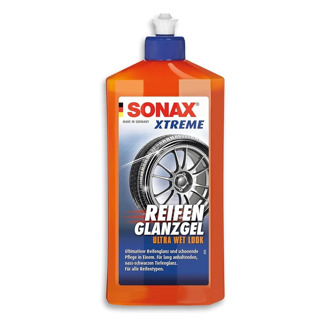 SONAX Xtreme Reifenglanzgel 500ml - Pflegt & schützt Gummi & Reifen - Lang anhaltender Glanz - ArtNr 02352410