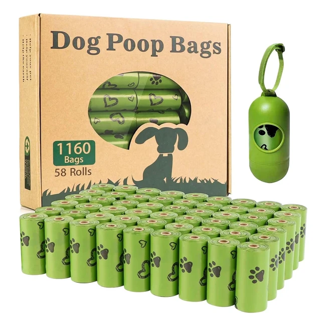 Yingdelai Dog Poo Bags Biodegradable 1160 Count Refill Rolls - Extra Strong Thick Pet Waste Bags