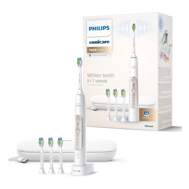 Philips Sonicare 7900 Advanced Whitening Toothbrush HX963619 - W2 Brush Heads, Smart Brushing