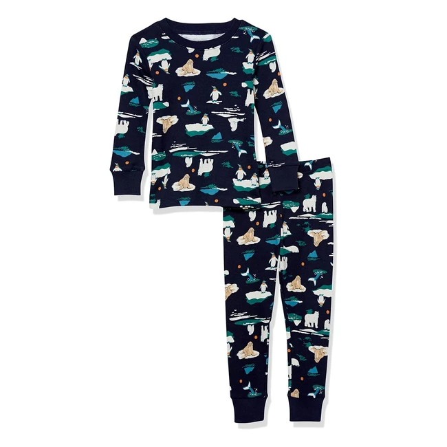 Pyjama coton coupe ajustée enfant bleu marine - Amazon Essentials ARCTIC 4 ans