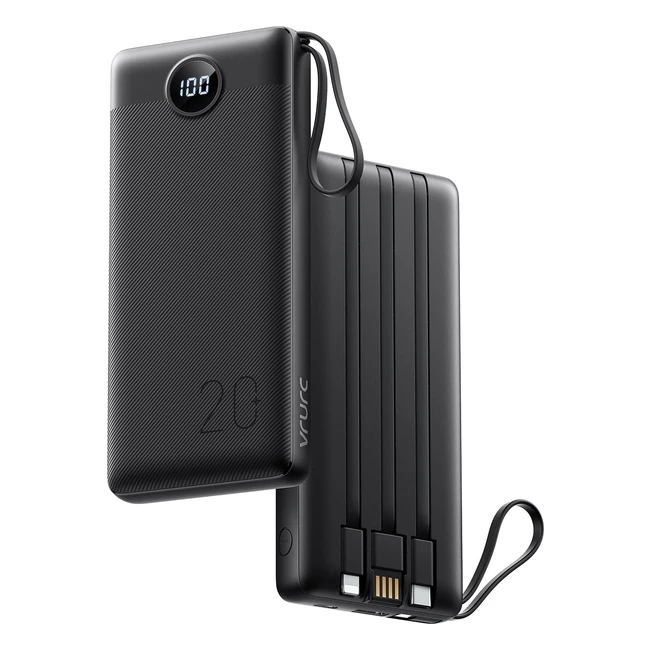Batterie Externe 20000mAh QC 225W Power Bank - Charge Rapide PD 20W - 4 Sorties - iPhone Samsung Huawei Xiaomi Tablet