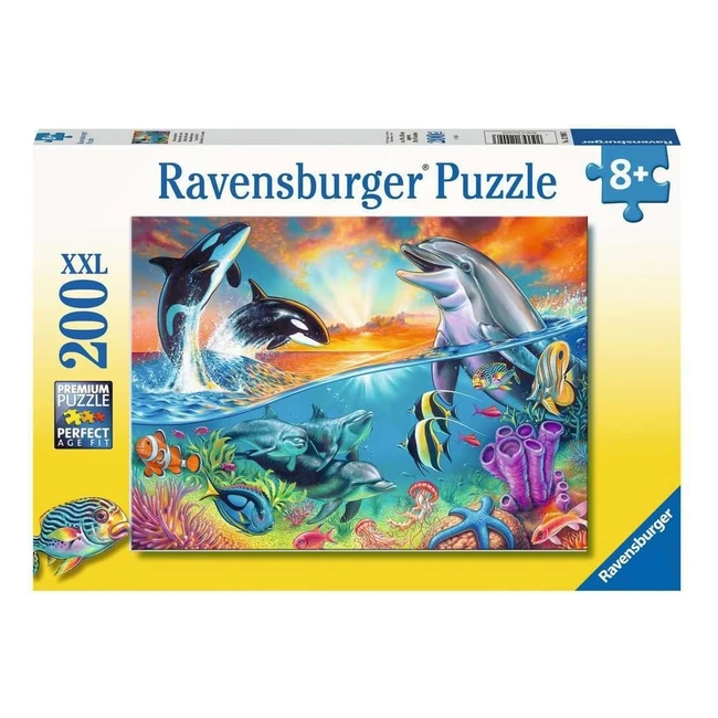 Ravensburger Ozeanbewohner Puzzle 200 Pezzi Giallo 12900 - Divertimento Colorato per Bambini Grandi e Piccoli