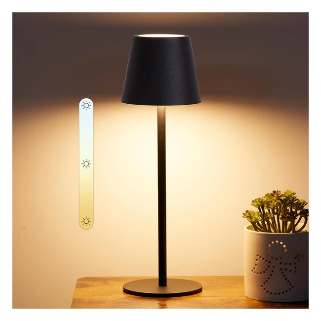 Lampada da tavolo LED ricaricabile senza fili touch sense dimmerabile 3 luci LED intensità diverse
