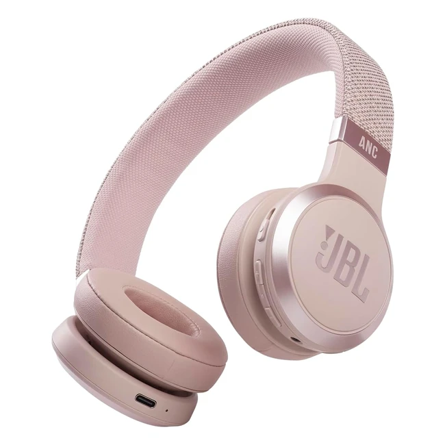 JBL Live 460NC Wireless On-Ear Bluetooth Headphones - Active Noise Cancelling - 50 Hours Battery Life - Rose Pink