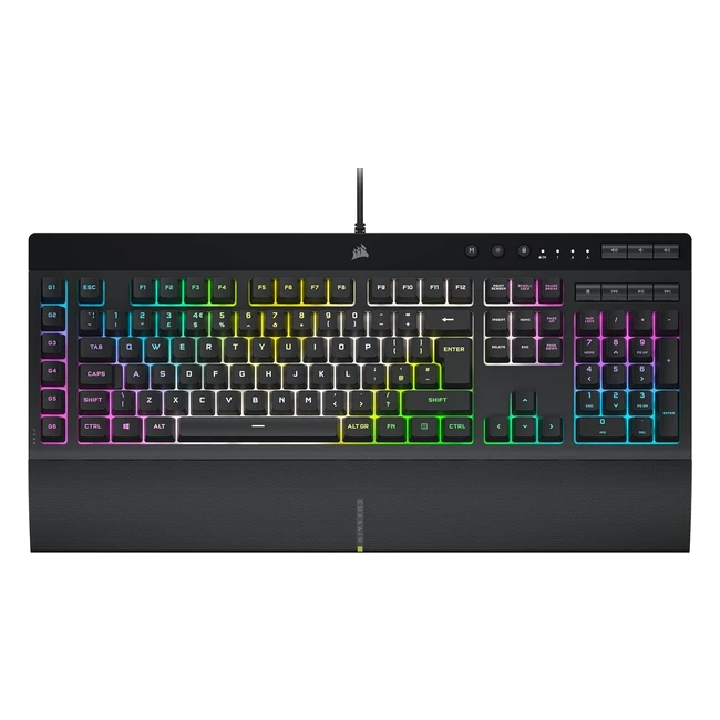 Corsair K55 RGB Pro XT Wired Gaming Keyboard - IP42 Dust & Spill-Resistant - 6 Macro Keys - Elgato Integration