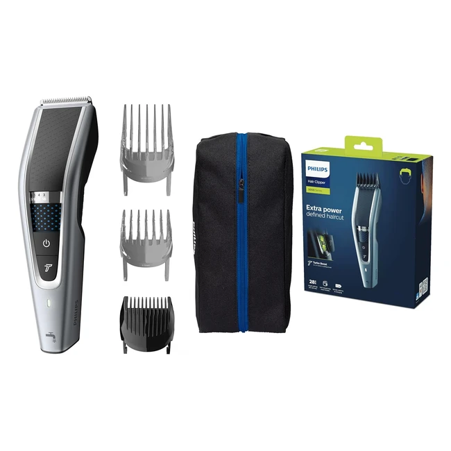 Philips Hair Clippers Series 5000 HC563013 - TrimnFlow Pro Technology, Self-Sharpening Blades
