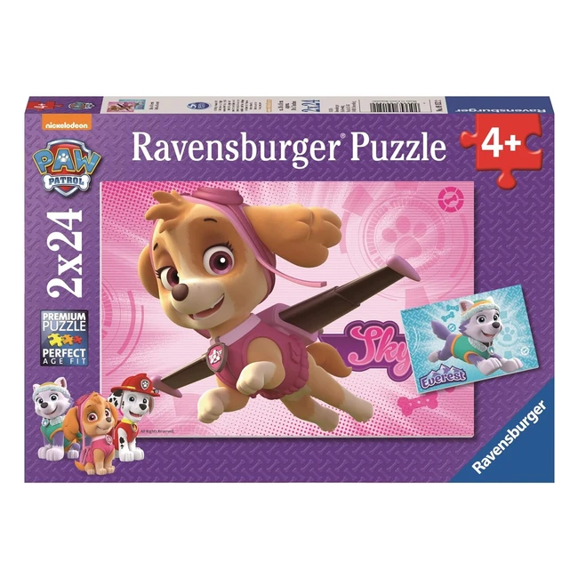 Ravensburger Disney Paw Patrol Skye Everest Puzzle per Bambini 2 x 24 Pezzi 9152 - Stimola la Creatività