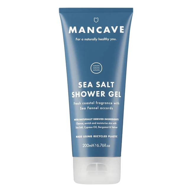 Mancave Sea Salt Shower Gel 200ml | Refreshing Coastal Aroma | Vegan Friendly