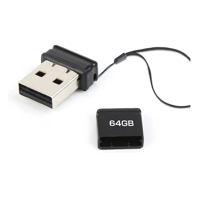 Clef USB 64 Go Mini avec Lanière Haute Vitesse - Stockage Externe