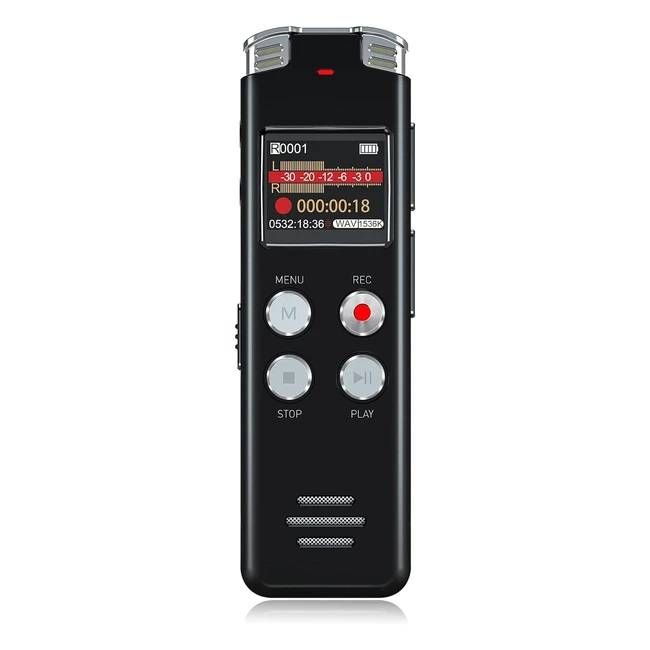 64gb Digital Voice Recorder EVISTR L357 USB Rechargeable Dictaphone - Crystal Clear Audio Quality