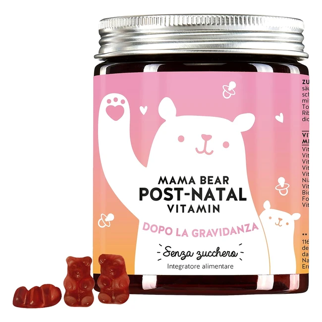 Complesso Vitaminico Mama Bear Postnatal - Acido Folico Ferro Zinco Selenio - Orsetti Gommosi 60pz