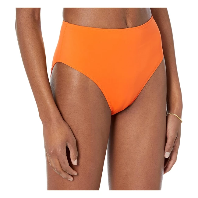 Amazon Essentials Damen Bikinihose - Hoher Bund  Beinausschnitt - Orange - Gr