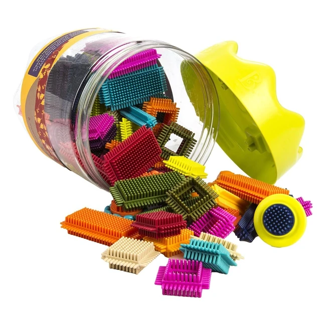 b toys 68 teile bristle blocks stackadoos - STEM Bausteine - Aufbewahrung - Baby Spielzeug ab 2 Jahren