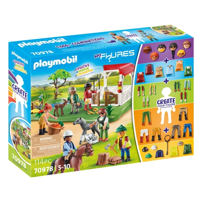 Playmobil My Figures 70978 Ranch dei Cavalli - Gioco Personalizzabile con 6 Personaggi
