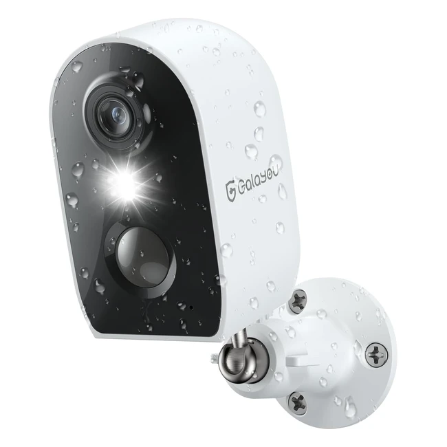 Galayou Camera Surveillance WiFi Extérieure Sans Fil Batterie 2K AI PIR Vision Nocturne Couleur Sirène Alexa IP65