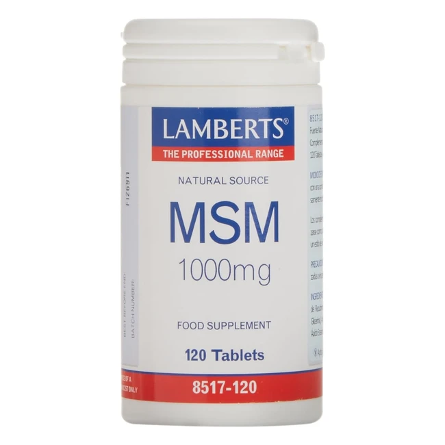 Lamberts MSM 1000 mg - Tabletas 120 - Ref. 136 - ¡Vida Saludable!