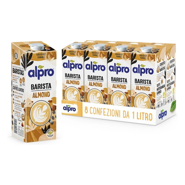 Alpro Barista Mandorla 100% Vegetale - 8 Confezioni x 1 Litro