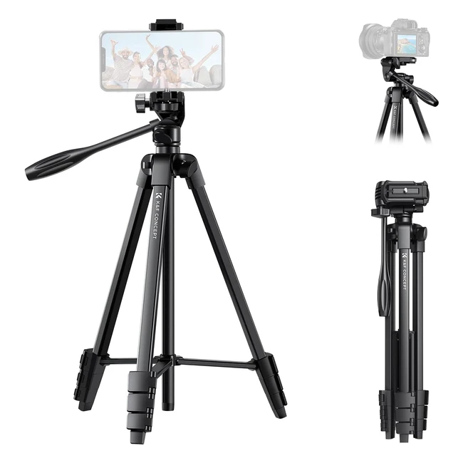 KF Concept B174A1 Lightweight Tripod for Camera Phone 60 Inch152cm with Phone Holder and Bluetooth Remote