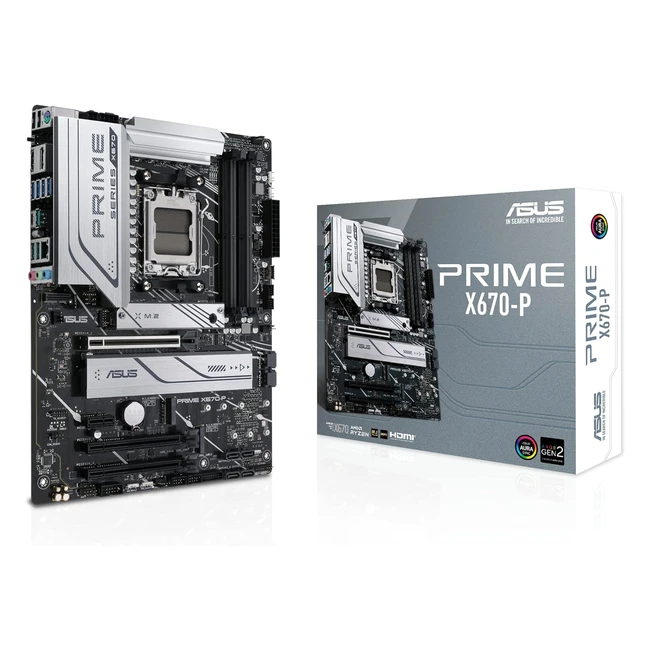 ASUS Prime X670P Gaming Mainboard AMD AM5 Ryzen 7000 ATX PCIe 5.0 3x M.2 DDR5 USB 32 Gen 2x2 Typ-C Aura Sync RGB