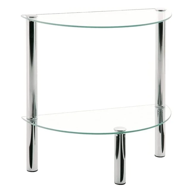 Mesa de café Haku cromada 45x22x47 cm - Estantes de vidrio de seguridad